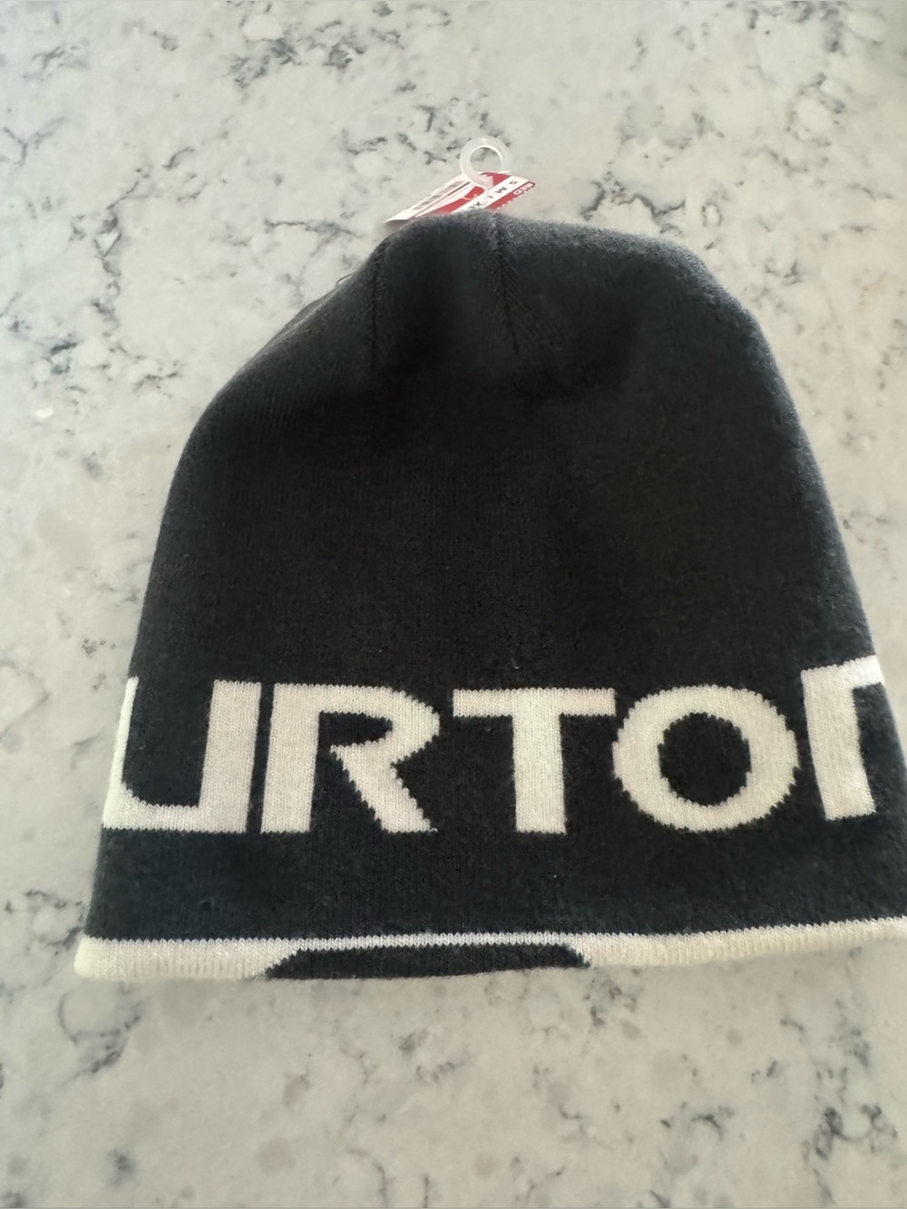 Burton Black and White Logo Knit Beenie Reversible Classic‎ Winter